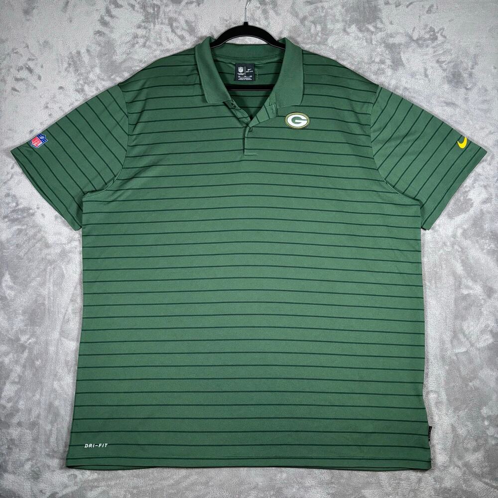 Nike NFL Green Bay Packers On Field Dri Fit Polo Shirt Mens XXL